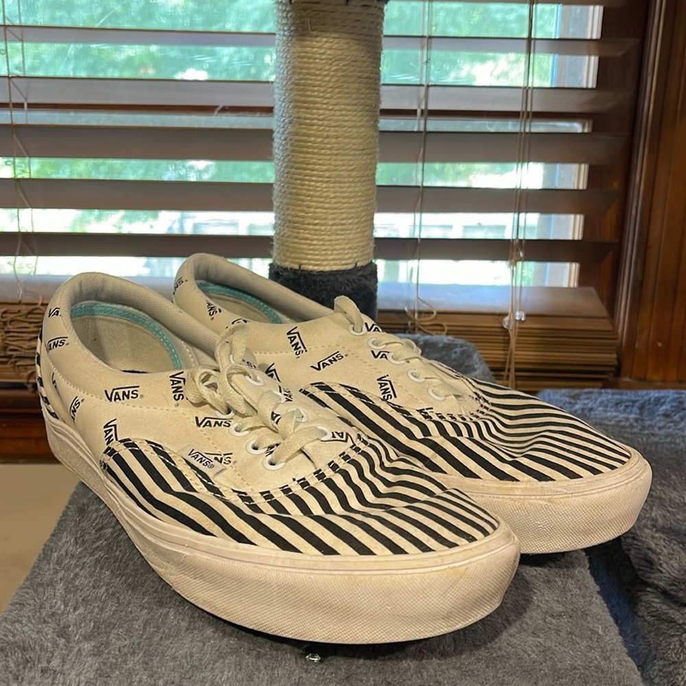 Vans, black & white stripes, size 12